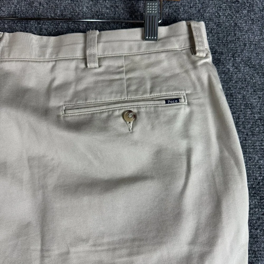 Polo Ralph Lauren Pants Mens 38 X 31 Classic Fit Chino Tan Cotton Pockets Logo